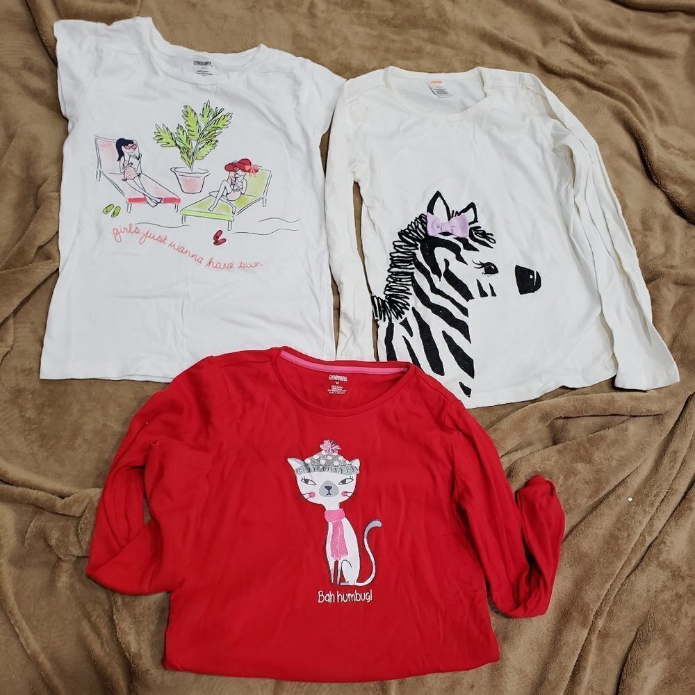 Gymboree, Bundle of 3  Girl's Clothing 2 long Sleeves and a short sleeve T-Shirt